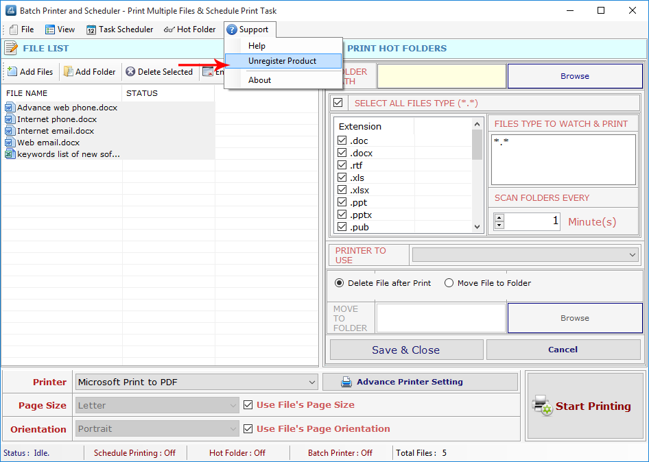 Batch Printer and Scheduler