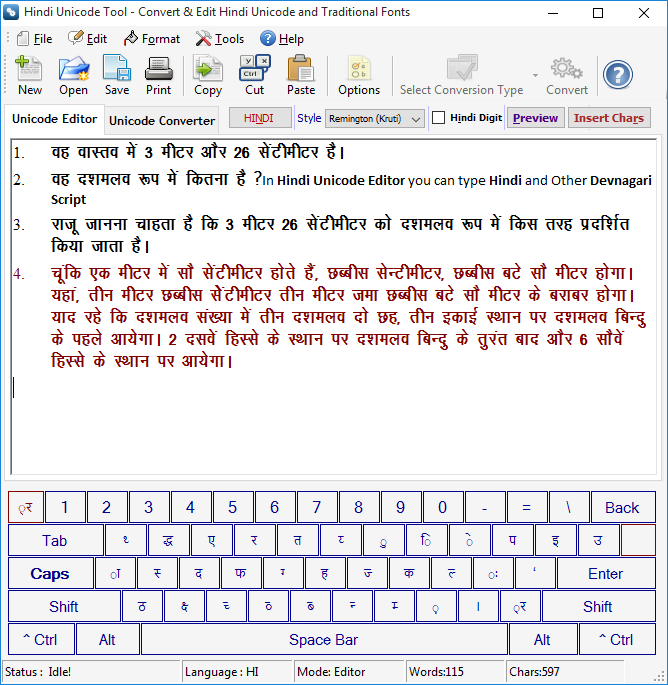 hindi typing tutor in mangal font